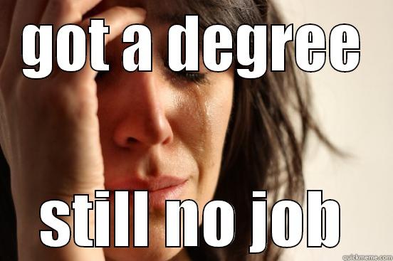 GOT A DEGREE STILL NO JOB First World Problems