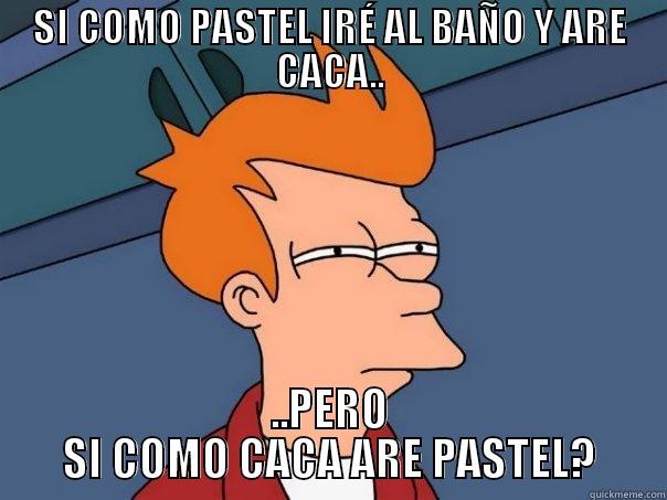 SI COMO PASTEL IRÉ AL BAÑO Y ARE CACA.. ..PERO SI COMO CACA ARE PASTEL? Futurama Fry