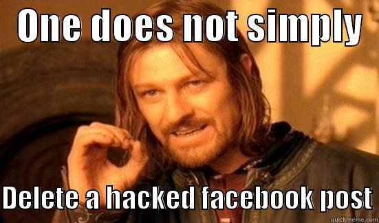   ONE DOES NOT SIMPLY    DELETE A HACKED FACEBOOK POST Boromir