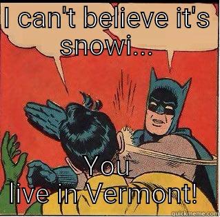 I can't believe it's snowi...  You live in Vermont!  - I CAN'T BELIEVE IT'S SNOWI... YOU LIVE IN VERMONT!  Slappin Batman