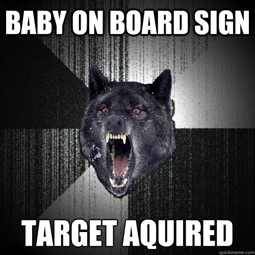 Baby on board sign target aquired  Insanity Wolf