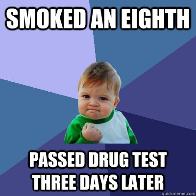 Smoked an eighth Passed drug test three days later  Success Kid