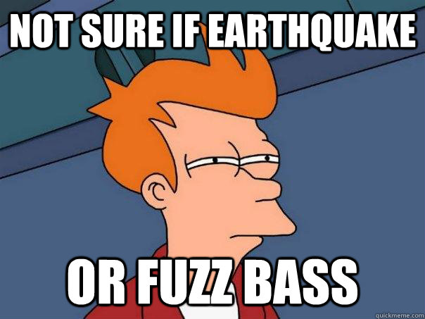 not sure if earthquake  Or fuzz bass  Futurama Fry