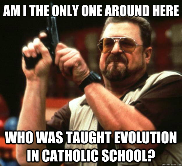 Am I the only one around here who was taught evolution in catholic school?  Big Lebowski