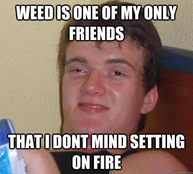 weed is one of my only friends that i dont mind setting on fire  10 Guy