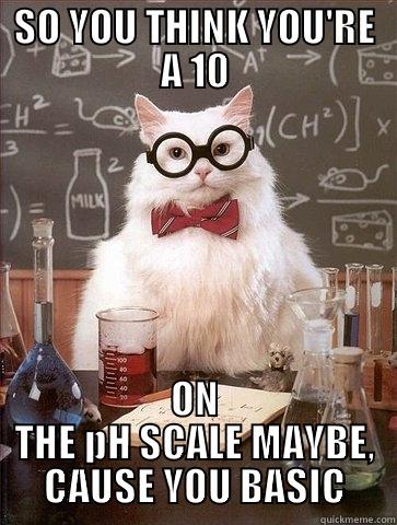 SO YOU THINK YOU'RE A 10 ON THE PH SCALE MAYBE, CAUSE YOU BASIC Chemistry Cat