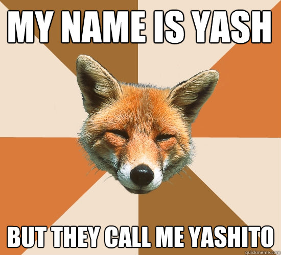 my name is yash but they call me yashito  Condescending Fox