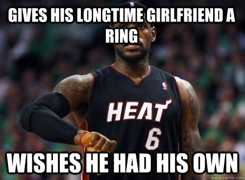 gives his longtime girlfriend a ring wishes he had his own  