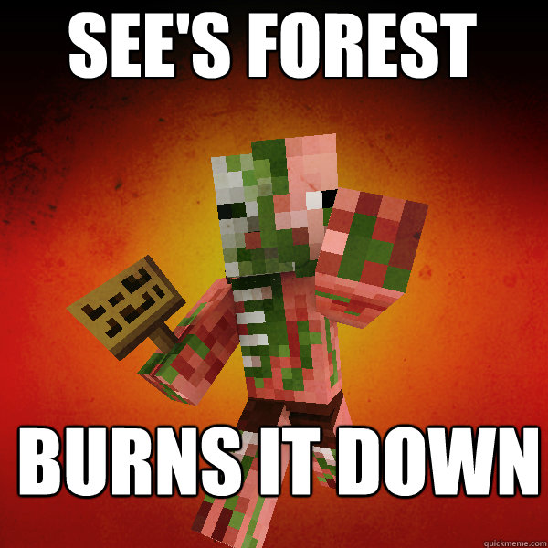 See's Forest BURNS IT DOWN - See's Forest BURNS IT DOWN  Zombie Pigman Zisteau