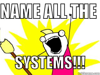 NAME ALL THE        SYSTEMS!!!     All The Things