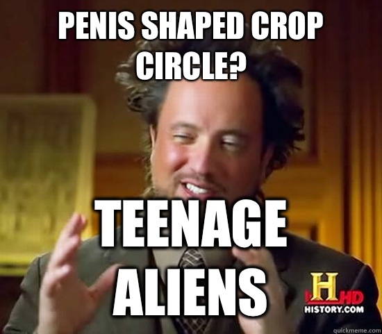 Penis Shaped Crop Circle?  Teenage Aliens - Penis Shaped Crop Circle?  Teenage Aliens  Ancient Aliens