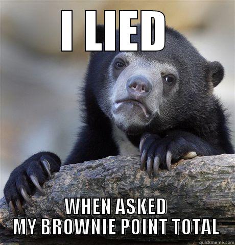 I LIED WHEN ASKED MY BROWNIE POINT TOTAL Confession Bear