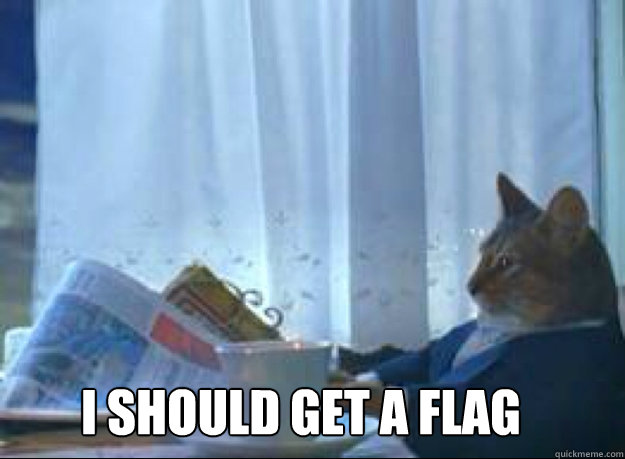 I should get a flag   I should buy a boat cat