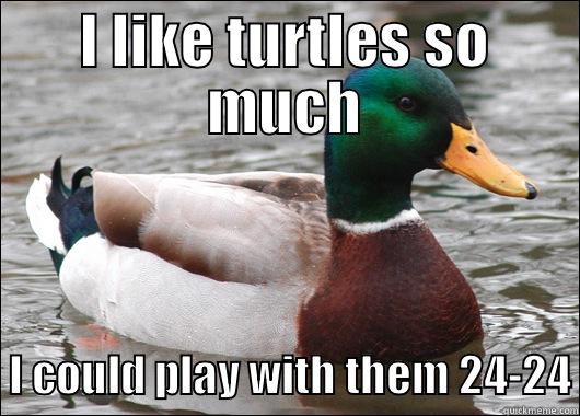 I LIKE TURTLES SO MUCH   I COULD PLAY WITH THEM 24-24 Actual Advice Mallard