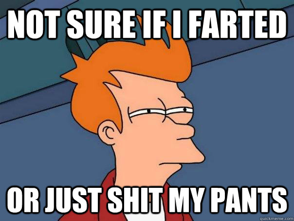 Not sure if I farted Or just shit my pants  Futurama Fry