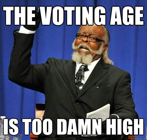 the voting age Is too damn high - the voting age Is too damn high  Jimmy McMillan