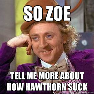 so zoe tell me more about how hawthorn suck  willy wonka