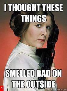 I thought these things smelled bad on the outside  Scumbag Princess Leia