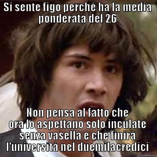 SI SENTE FIGO PERCHÈ HA LA MEDIA PONDERATA DEL 26 NON PENSA AL FATTO CHE ORA LO ASPETTANO SOLO INCULATE SENZA VASELLA E CHE FINIRÀ L'UNIVERSITÀ NEL DUEMILACREDICI conspiracy keanu