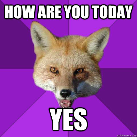 How are you today Yes  Forensics Fox