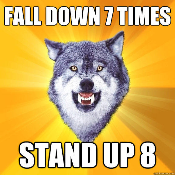 Fall down 7 times Stand up 8 - Fall down 7 times Stand up 8  Courage Wolf