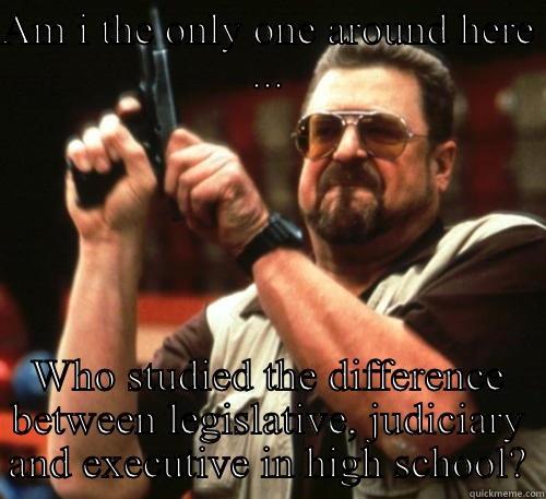 AM I THE ONLY ONE AROUND HERE ... WHO STUDIED THE DIFFERENCE BETWEEN LEGISLATIVE, JUDICIARY AND EXECUTIVE IN HIGH SCHOOL? Am I The Only One Around Here