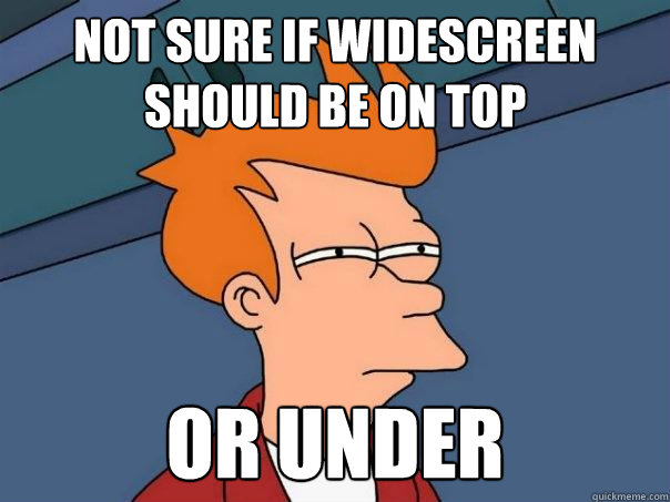 Not sure if widescreen should be on top Or under  Futurama Fry