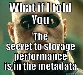 WHAT IF I TOLD YOU THE SECRET TO STORAGE PERFORMANCE IS IN THE METADATA Matrix Morpheus