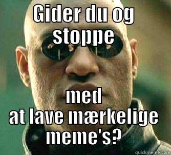 GIDER DU OG STOPPE MED AT LAVE MÆRKELIGE MEME'S? Matrix Morpheus