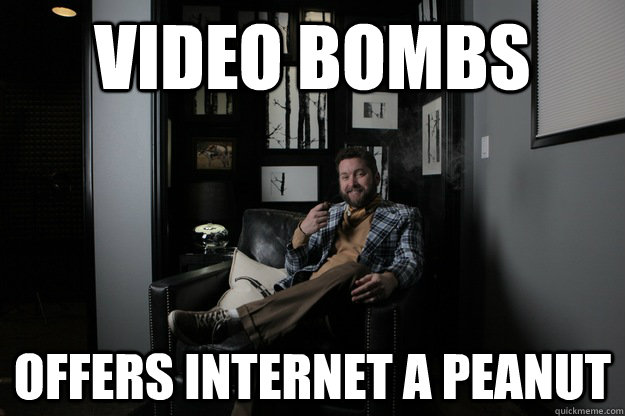 VIDEO BOMBS OFFERS INTERNET A PEANUT  benevolent bro burnie