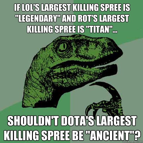 If LoL's largest killing spree is 