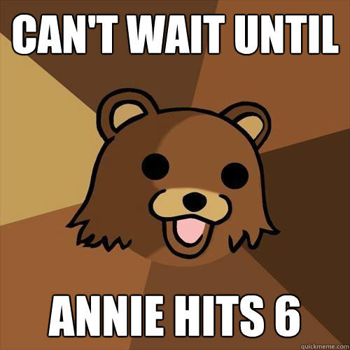 Can't wait until annie hits 6 - Can't wait until annie hits 6  Pedobear