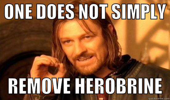  ONE DOES NOT SIMPLY     REMOVE HEROBRINE  Boromir