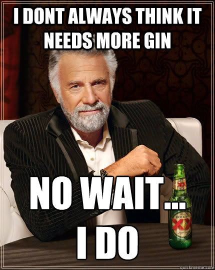 I dont always think it needs more gin no wait...
I do  The Most Interesting Man In The World