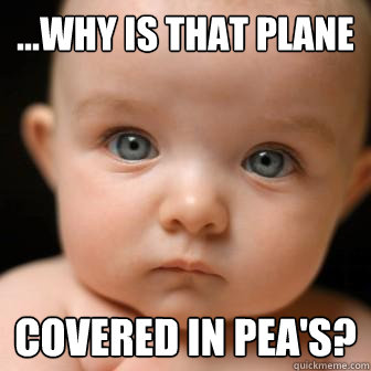 ...why is that plane covered in pea's?  Serious Baby