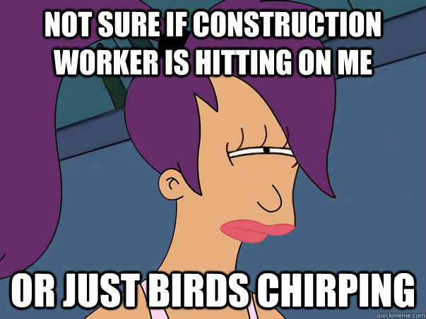 Not sure if construction worker is hitting on me or just birds chirping  Leela Futurama