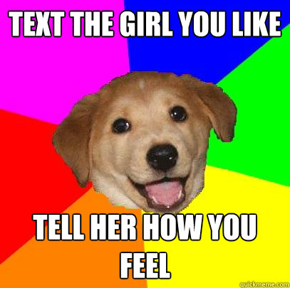 Text the girl you like  Tell Her How You Feel  Advice Dog
