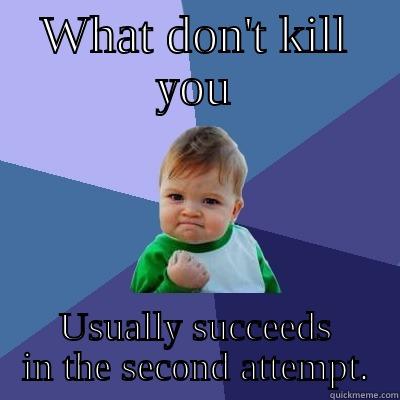 WHAT DON'T KILL YOU USUALLY SUCCEEDS IN THE SECOND ATTEMPT. Success Kid