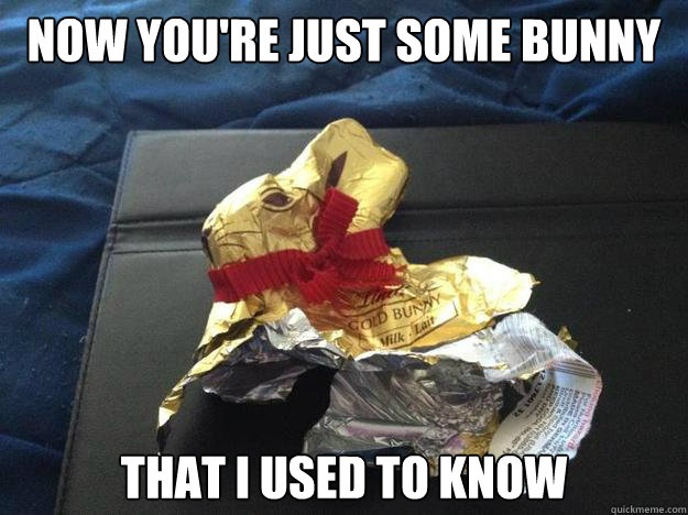 Now you're just some bunny That I used to know    Some Bunny