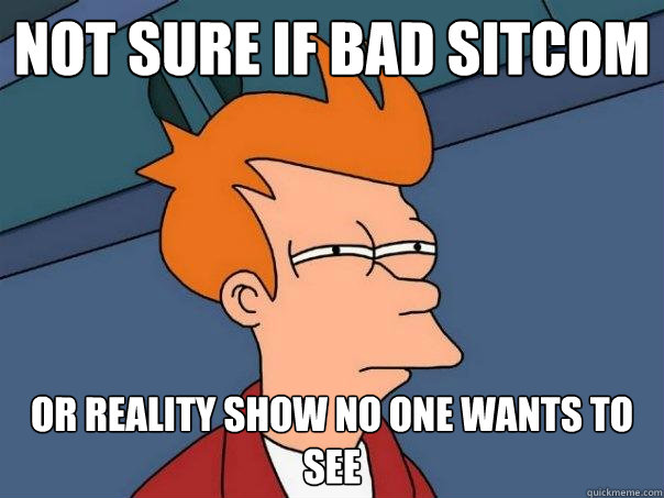 Not sure if bad sitcom Or reality show no one wants to see  Futurama Fry