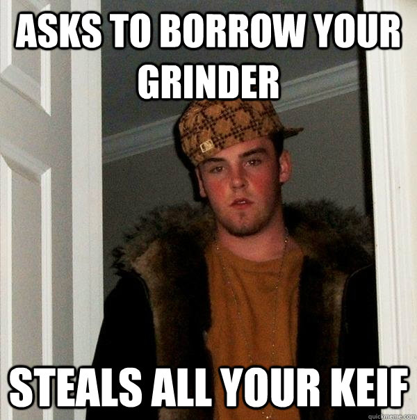 Asks to borrow your grinder Steals all your keif - Asks to borrow your grinder Steals all your keif  Scumbag Steve