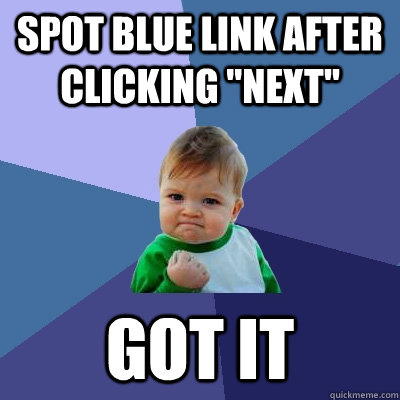 Spot blue link after clicking 