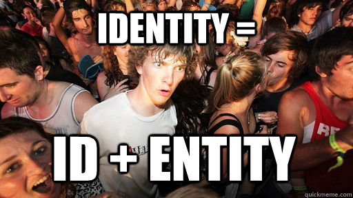 Identity =  Id + entity - Identity =  Id + entity  Sudden Clarity Clarence