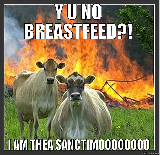 Y U NO BREASTFEED?! I AM THEA SANCTIMOOOOOOOO Evil cows