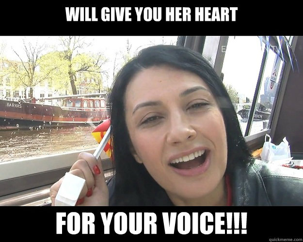 WILL GIVE YOU HER HEART FOR YOUR VOICE!!! - WILL GIVE YOU HER HEART FOR YOUR VOICE!!!  Confused English Speaking Kaliopi