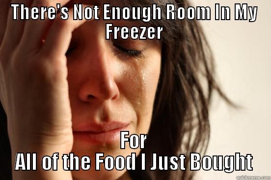 THERE'S NOT ENOUGH ROOM IN MY FREEZER FOR ALL OF THE FOOD I JUST BOUGHT First World Problems