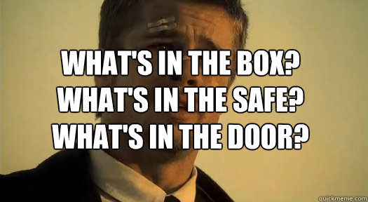 What's in the Box?
What's in the Safe?
What's in the Door?    Whats in the box