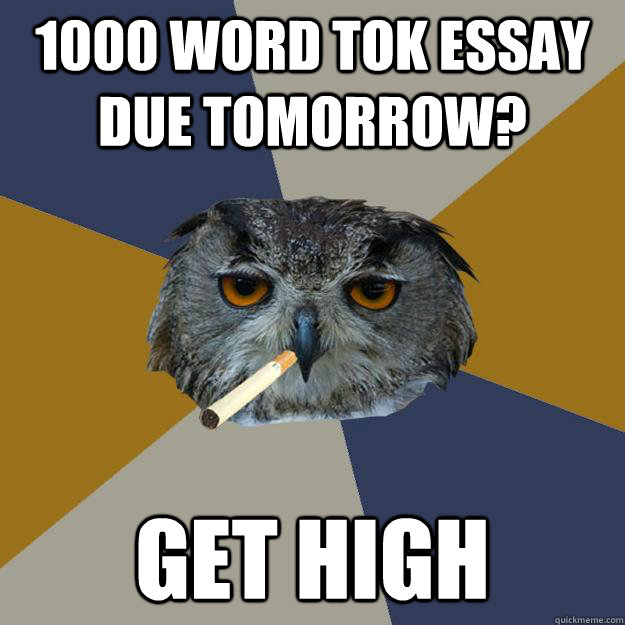 1000 word tok essay due tomorrow? Get High - 1000 word tok essay due tomorrow? Get High  Art Student Owl