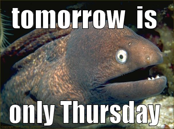 TOMORROW  IS ONLY THURSDAY Bad Joke Eel