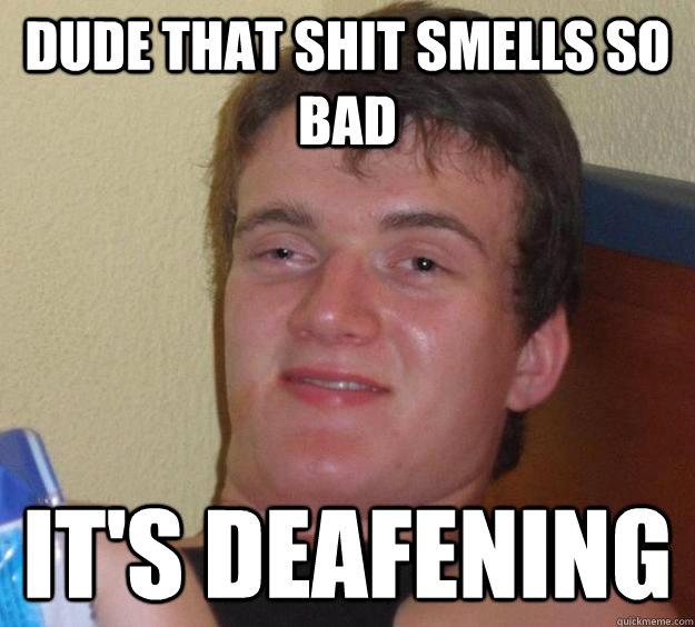 dude that shit smells so bad it's deafening  - dude that shit smells so bad it's deafening   10 Guy